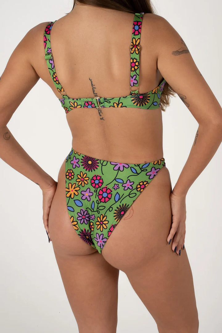 Inner Relm Bang Bang Bra Cup Top - GREEN FLOWER - Sun Diego Boardshop