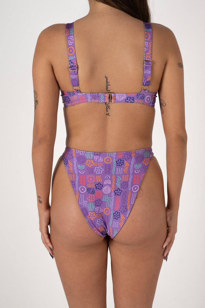 Inner Relm Bang Bang Bikini Bottoms - PURPLE SCRIBBLE - Sun Diego Boardshop