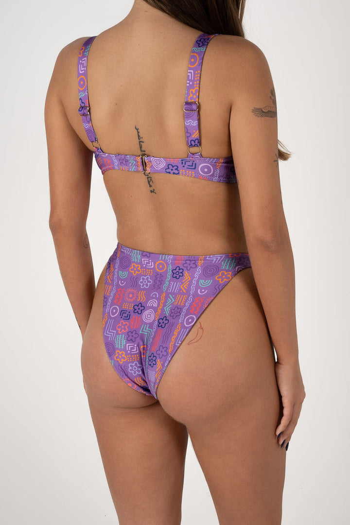 Inner Relm Bang Bang Bra Cup Top - PURPLE SCRIBBLE - Sun Diego Boardshop