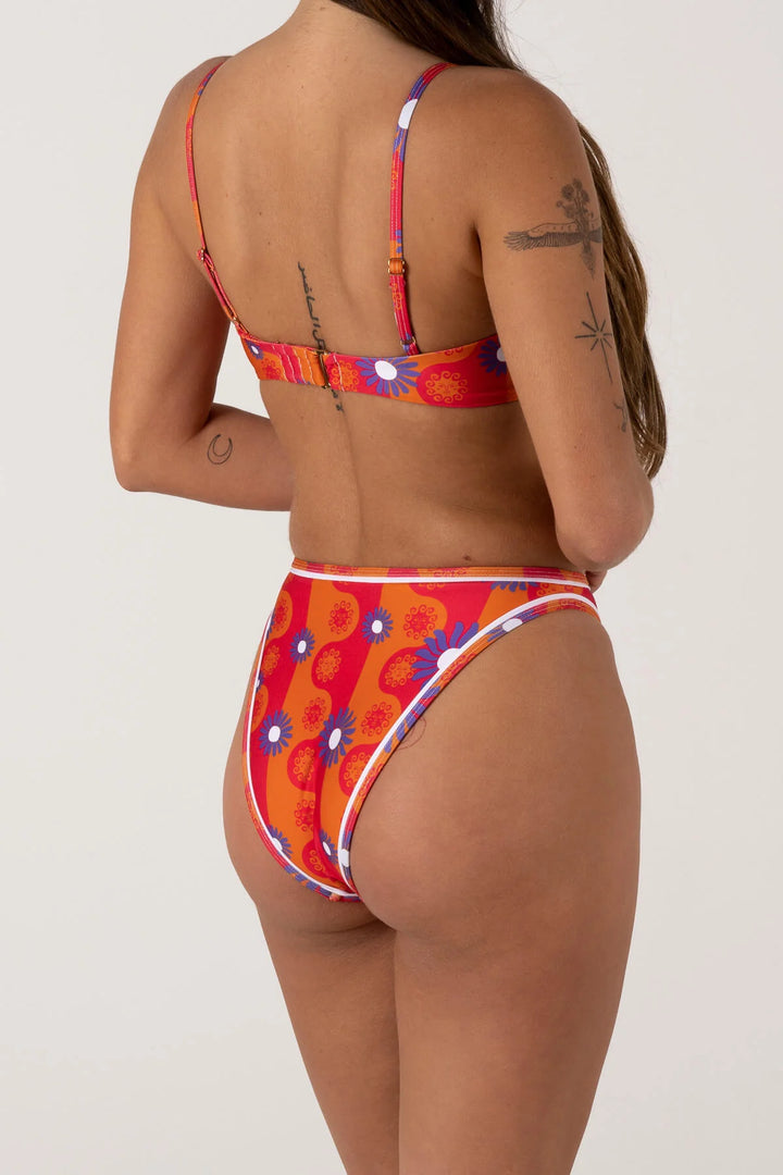 Inner Relm Women's IslandTime Bikini Bottoms - Red Wave - Sun Diego Boardshop