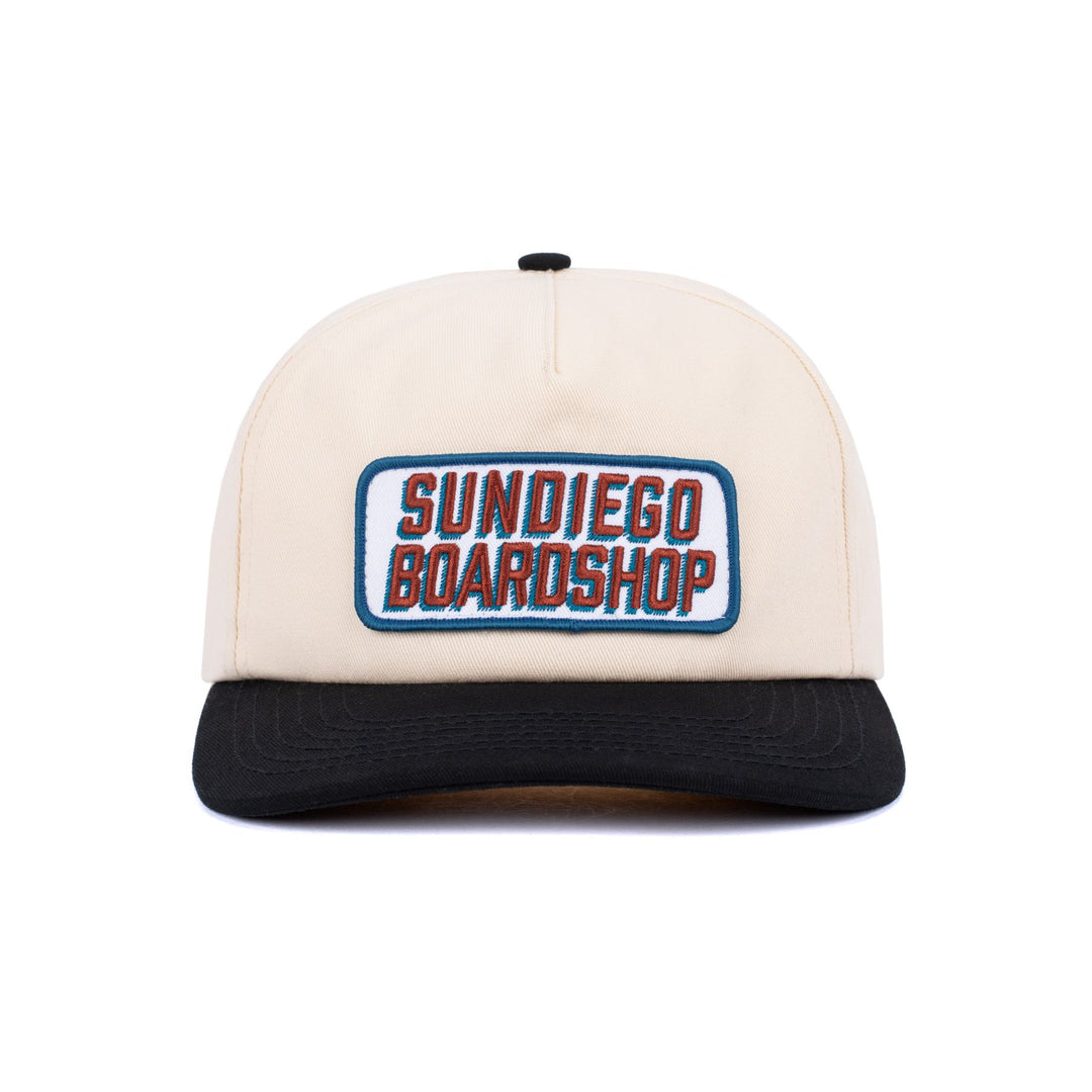 SunDiego SD BOARDSHOP Snapback - VINTAGE WHITE/BLACK - Sun Diego Boardshop