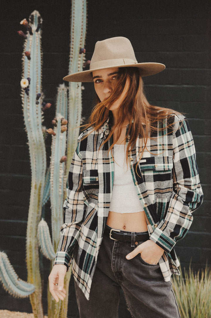 Bowery Boyfriend Flannel - Whitecap/Black - Sun Diego Boardshop