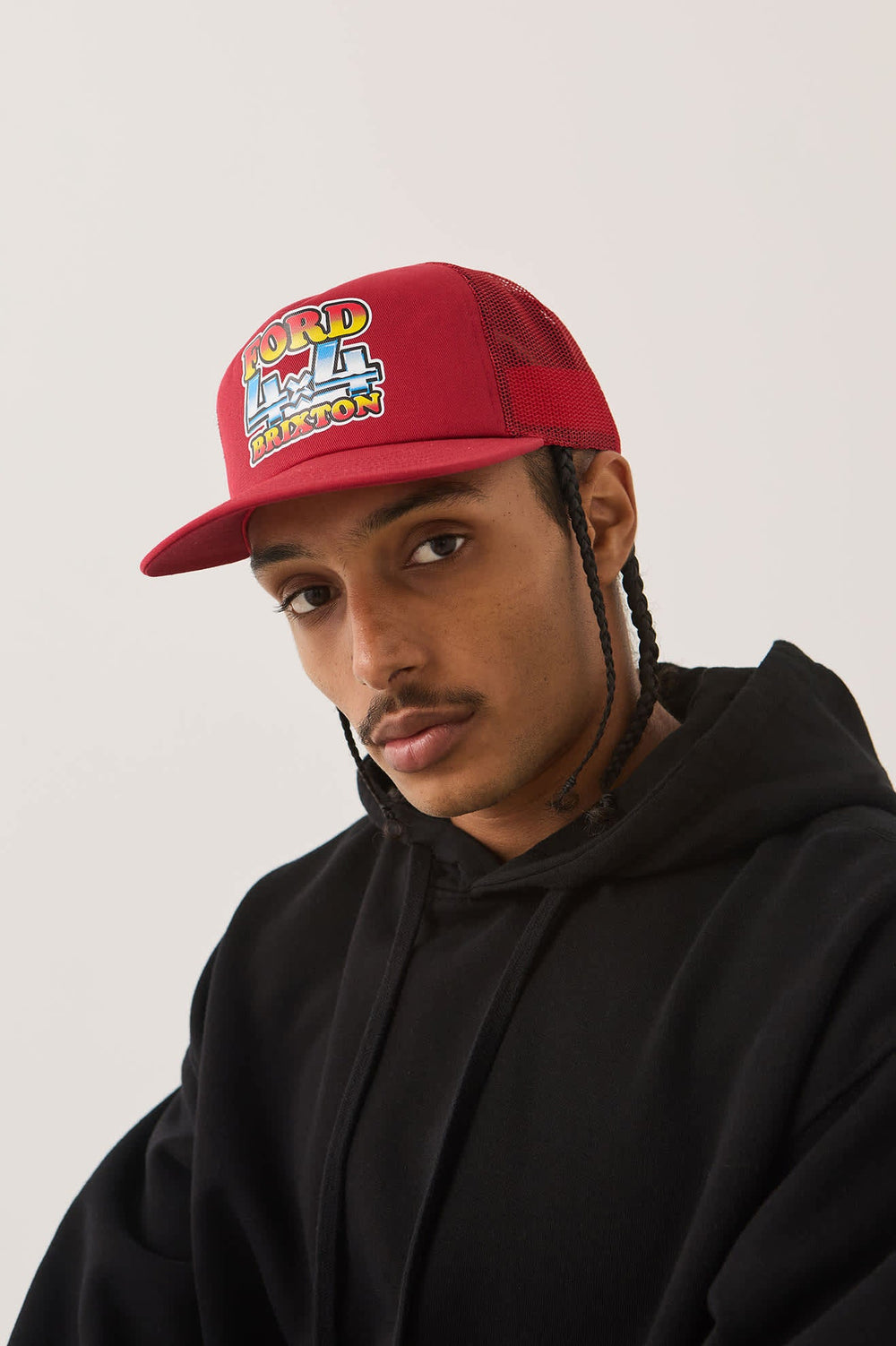 Brixton Men's Ford 4x4 Chrome Trucker Hat - Rangoon Red - Sun Diego Boardshop