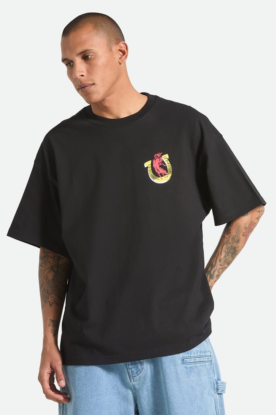 Brixton Men's Colt 45 Everytime Short Sleeve Oversized T-Shirt - Black - Sun Diego Boardshop