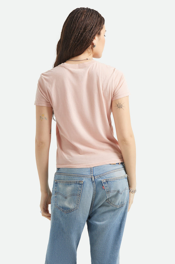 Brixton Women's Pony Club Slim Crew T-Shirt - Silver Pink - Sun Diego Boardshop
