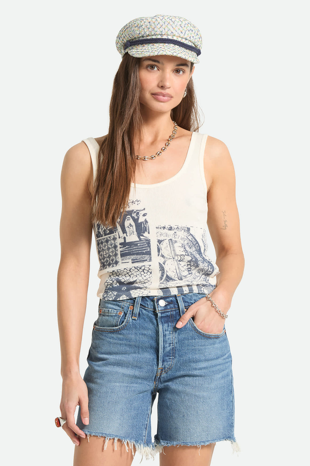 Brixton Women's Collage A-Tank - Off White - Sun Diego Boardshop
