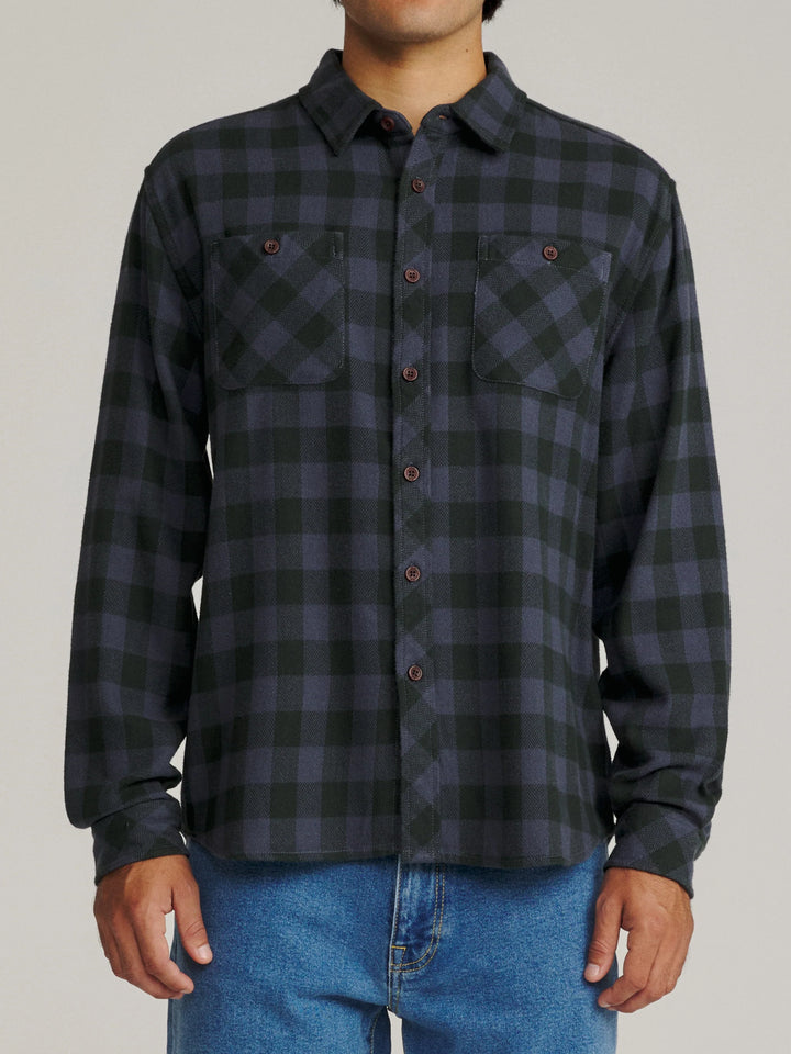 Katin Men's Sierra Flannel - Washed Blue Plaid - Sun Diego Boardshop