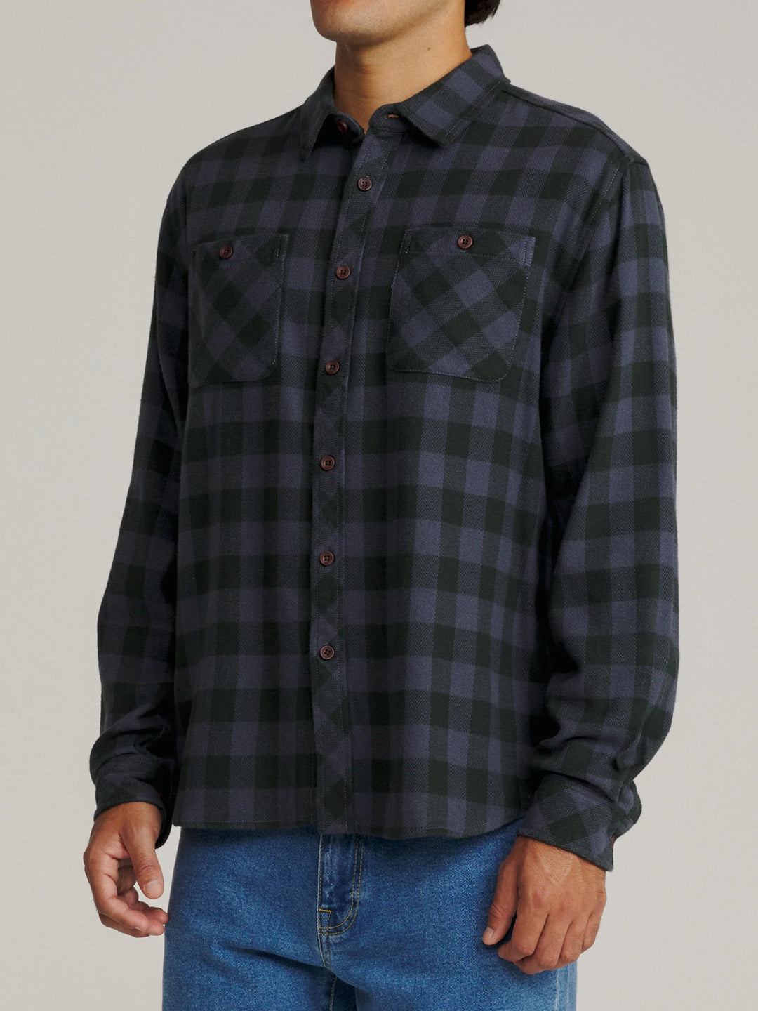 Katin Men's Sierra Flannel - Washed Blue Plaid - Sun Diego Boardshop