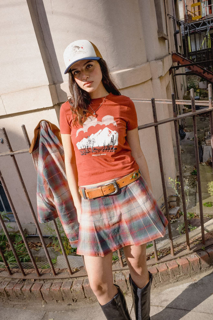 Brixton Women's Great Springs Slim Crew T-Shirt - Dark Brick - Sun Diego Boardshop