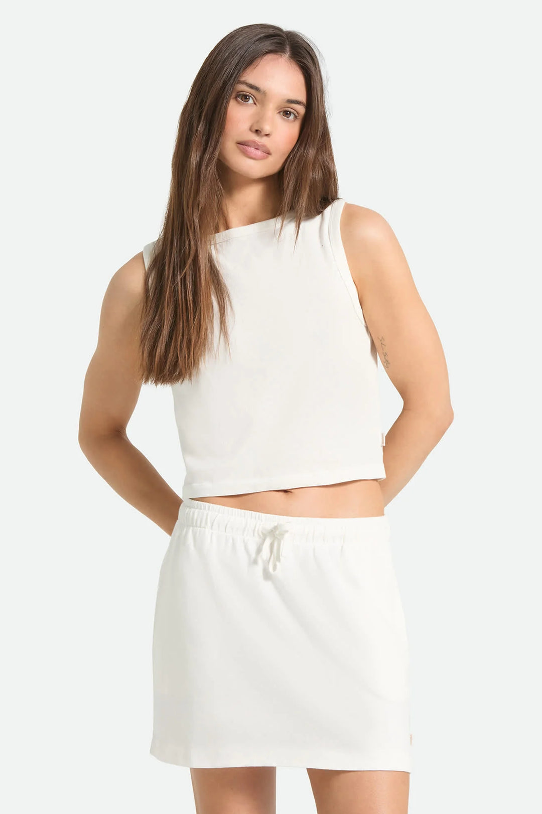 Brixton Women's Carefree Organic Garment Dye Cropped Tank - Off White - Sun Diego Boardshop
