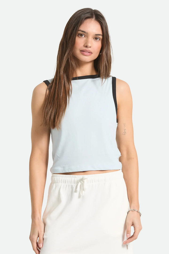 Brixton Women's Carefree Organic Garment Dye Cropped Tank - Blue Aura - Sun Diego Boardshop