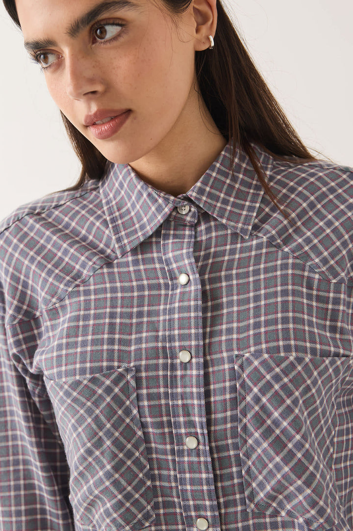 Brixton Women's Wayne Shirt - Soft Navy Plaid - Sun Diego Boardshop