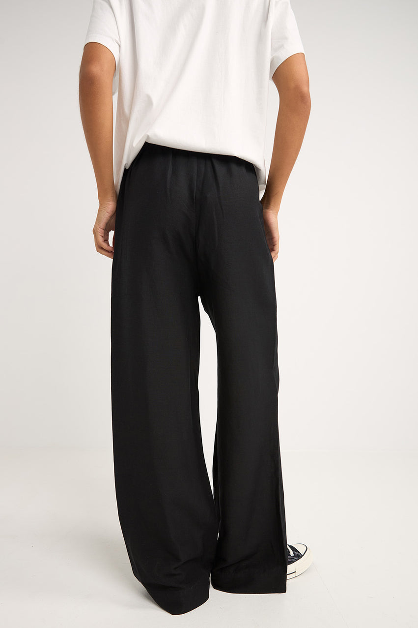 Rhythm STEVIE WIDE LEG PANT - BLACK - Sun Diego Boardshop
