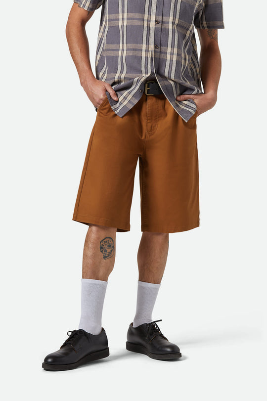 Brixton Choice Chino Baggy Short - Washed Copper - Sun Diego Boardshop