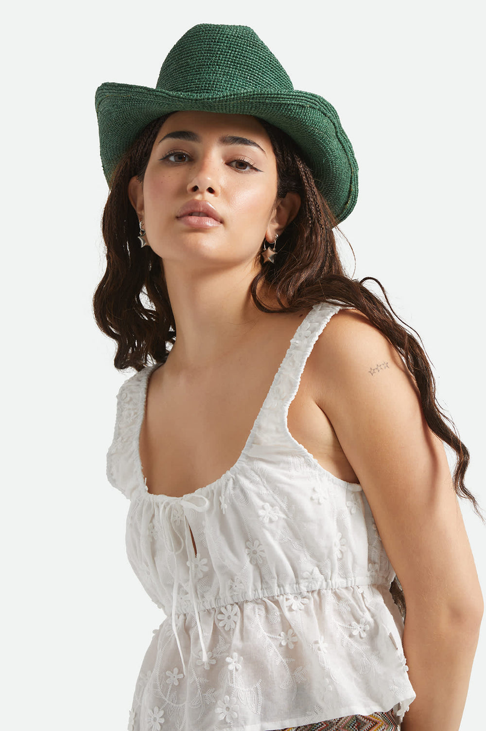 Brixton Women's Odessa Straw Packable Cowboy Hat - Primal Green - Sun Diego Boardshop