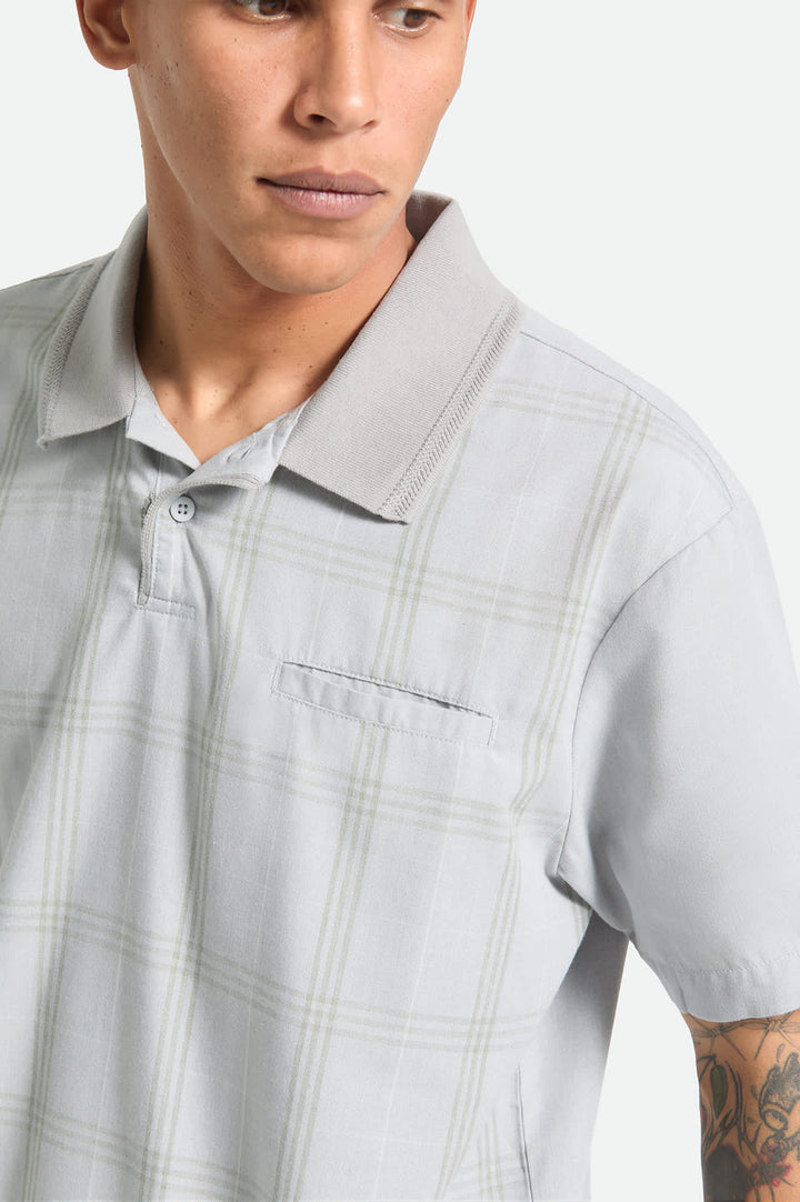 Brixton Men's Trolly Jacquard Weekend Short Sleeve Polo - Blue Aura - Sun Diego Boardshop