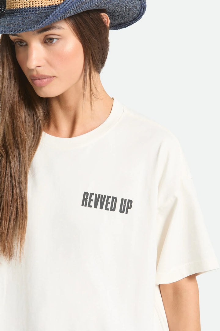 Brixton Women's Revved Up Boxy Crew T-Shirt - Off White - Sun Diego Boardshop