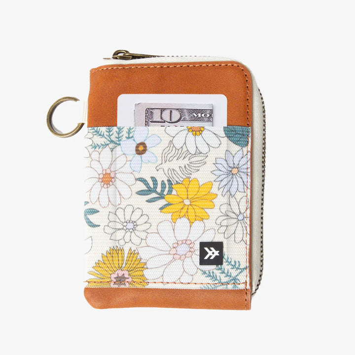 Thread Leather Zip Wallet - Blossom