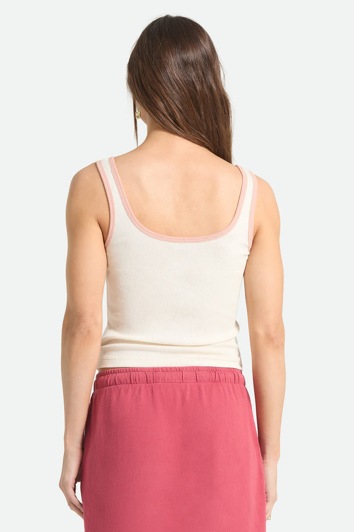 Brixton Women's Ringer Organic A-Tank - Off White/Silver Pink - Sun Diego Boardshop