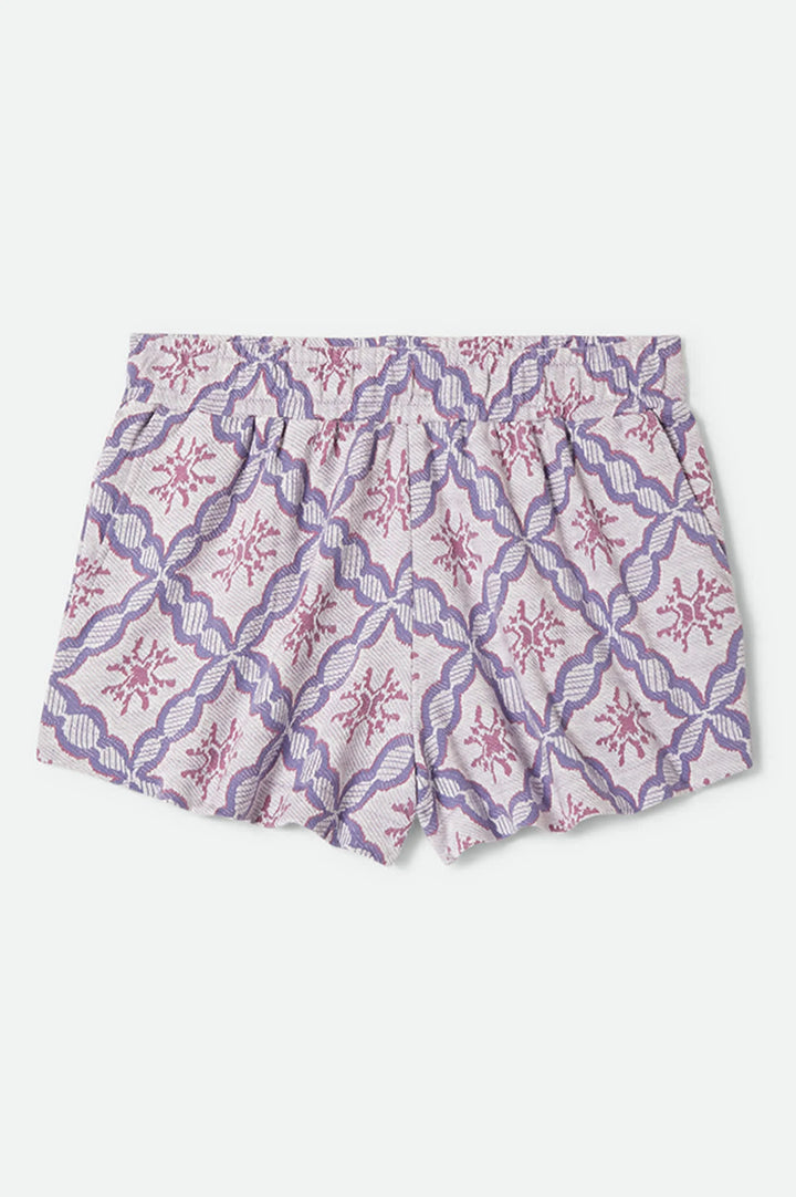 Brixton Women's Post Playa E-Waist Short - Off White/Blue Tile - Sun Diego Boardshop