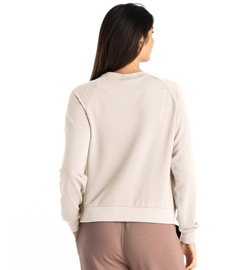 Free Fly Women's Bamboo Lightweight Fleece Crew - STONE - Sun Diego Boardshop