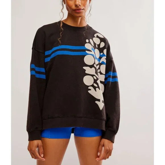 Free People All Star Buti Logo Pullover - BLACK/WHITE COMBO - Sun Diego Boardshop