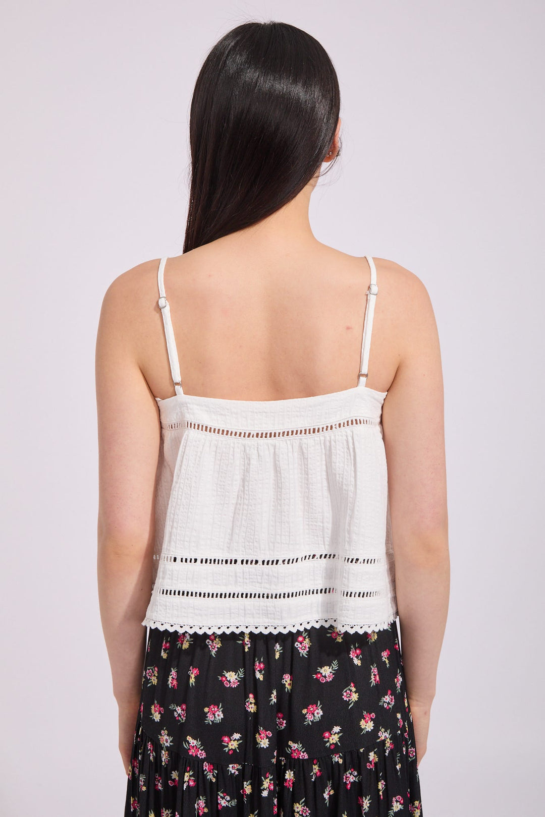 Rhythm Macy Scallop Top - White