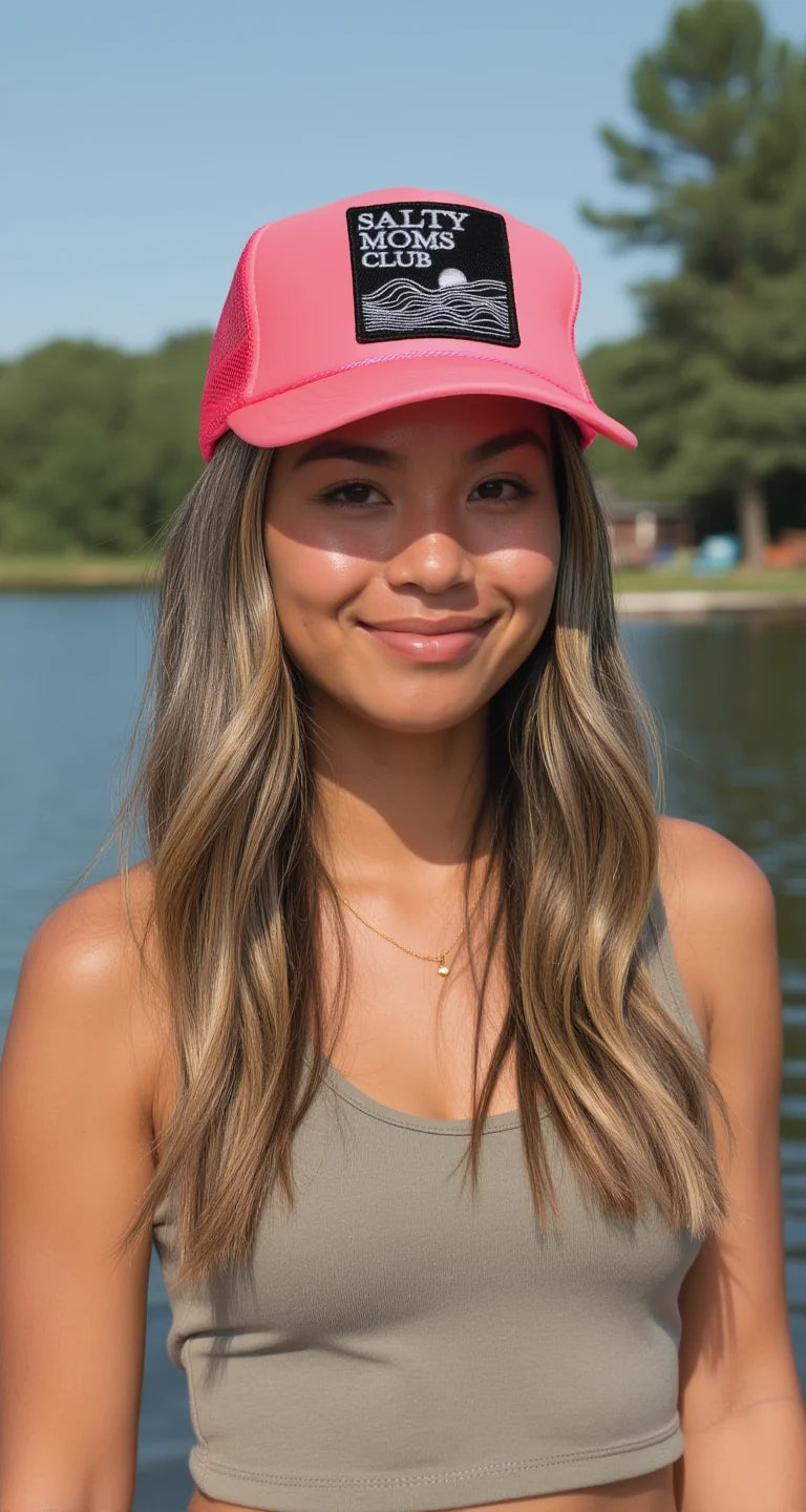 Friday Feelin Women's Salty Moms Trucker Hat - Pink