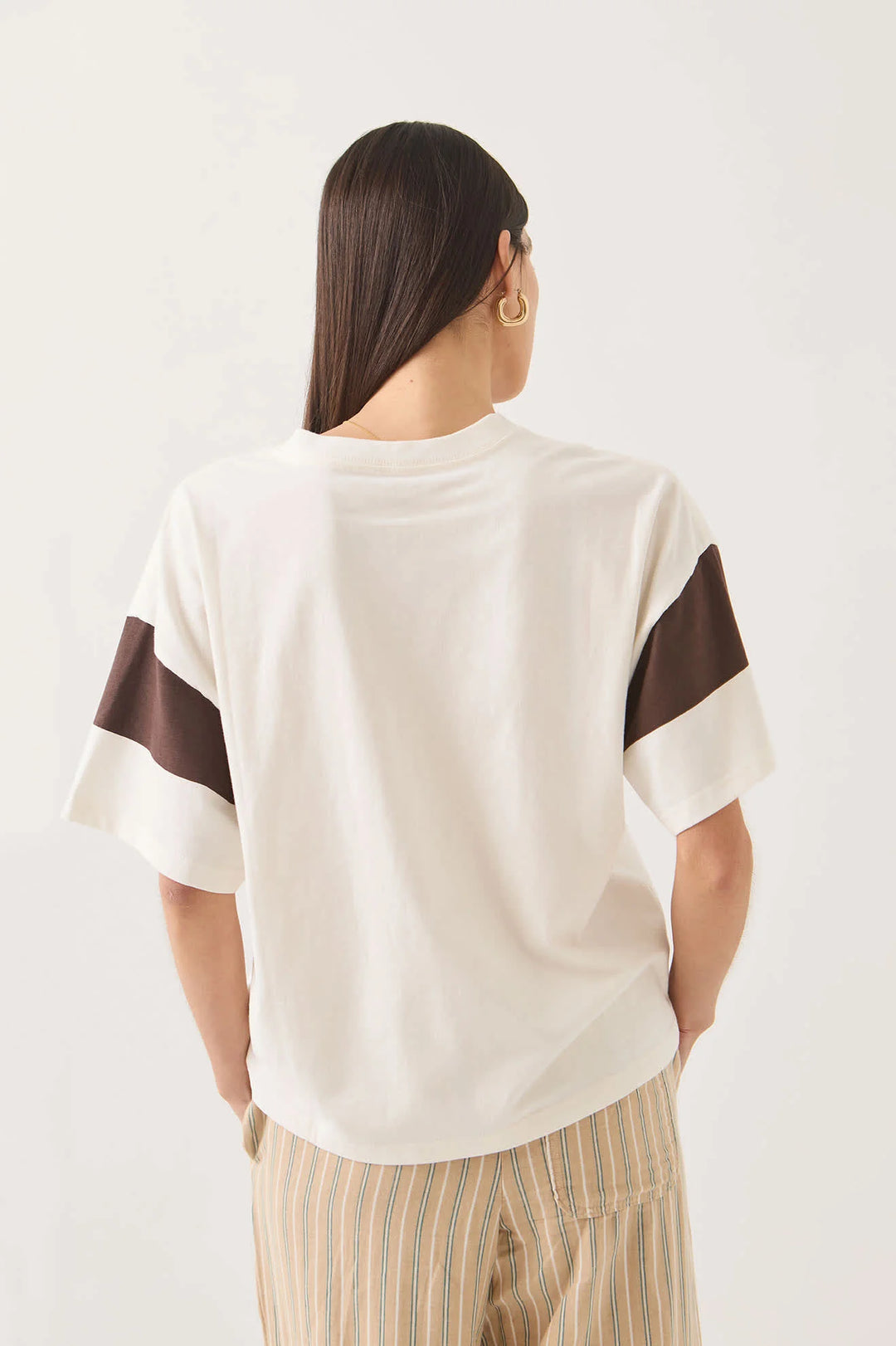 Brixton Women's Boxy Cropped Football T-Shirt - Off White - Sun Diego Boardshop