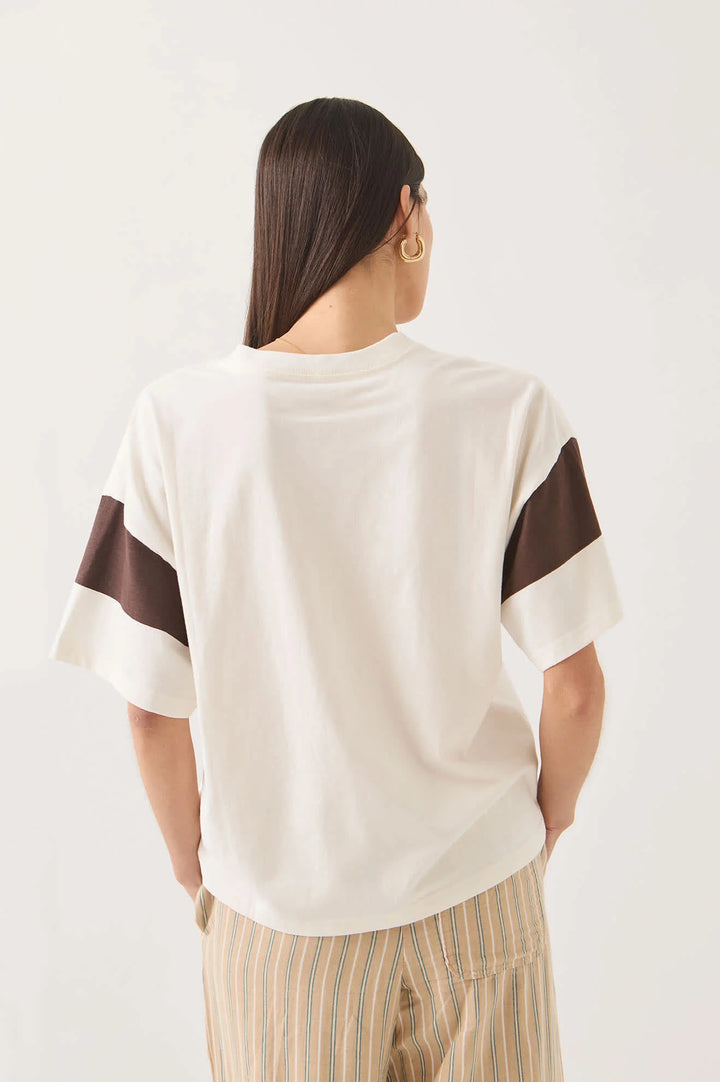 Brixton Women's Boxy Cropped Football T-Shirt - Off White - Sun Diego Boardshop