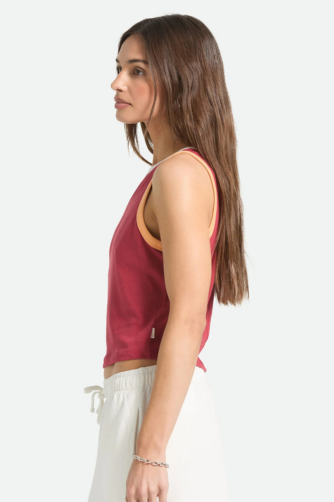 Brixton Women's Carefree Organic Garment Dye Cropped Tank - Robust Red - Sun Diego Boardshop
