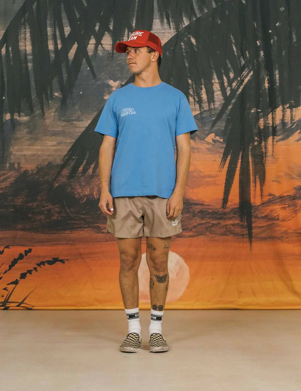 Duvin Beach Club TEE - BLUE - Sun Diego Boardshop