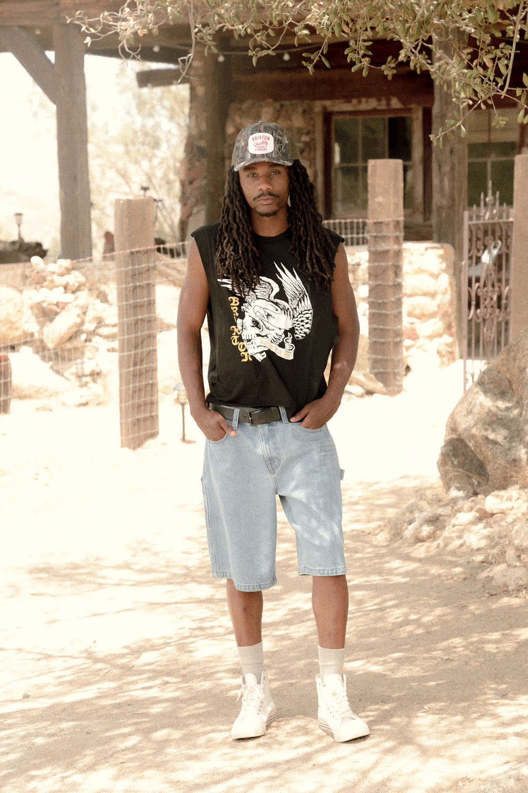 Brixton Men's Wolcott Worn In Boxy Muscle Tank - Black - Sun Diego Boardshop