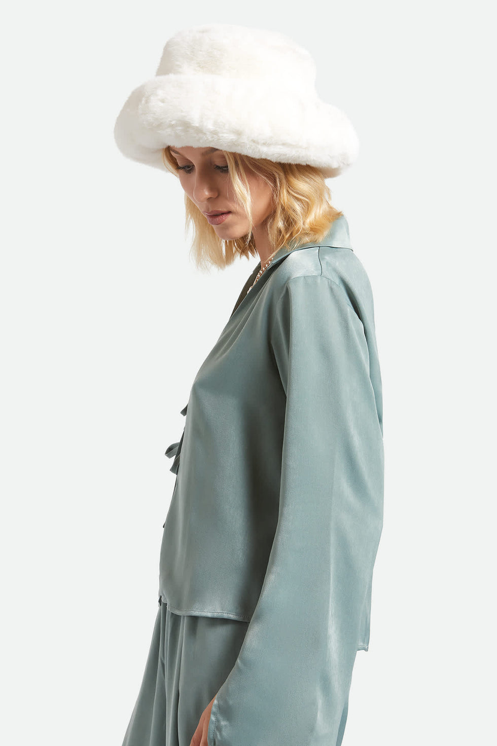 Brixton Womens Dion Packable Winter Bucket Hat - Off White