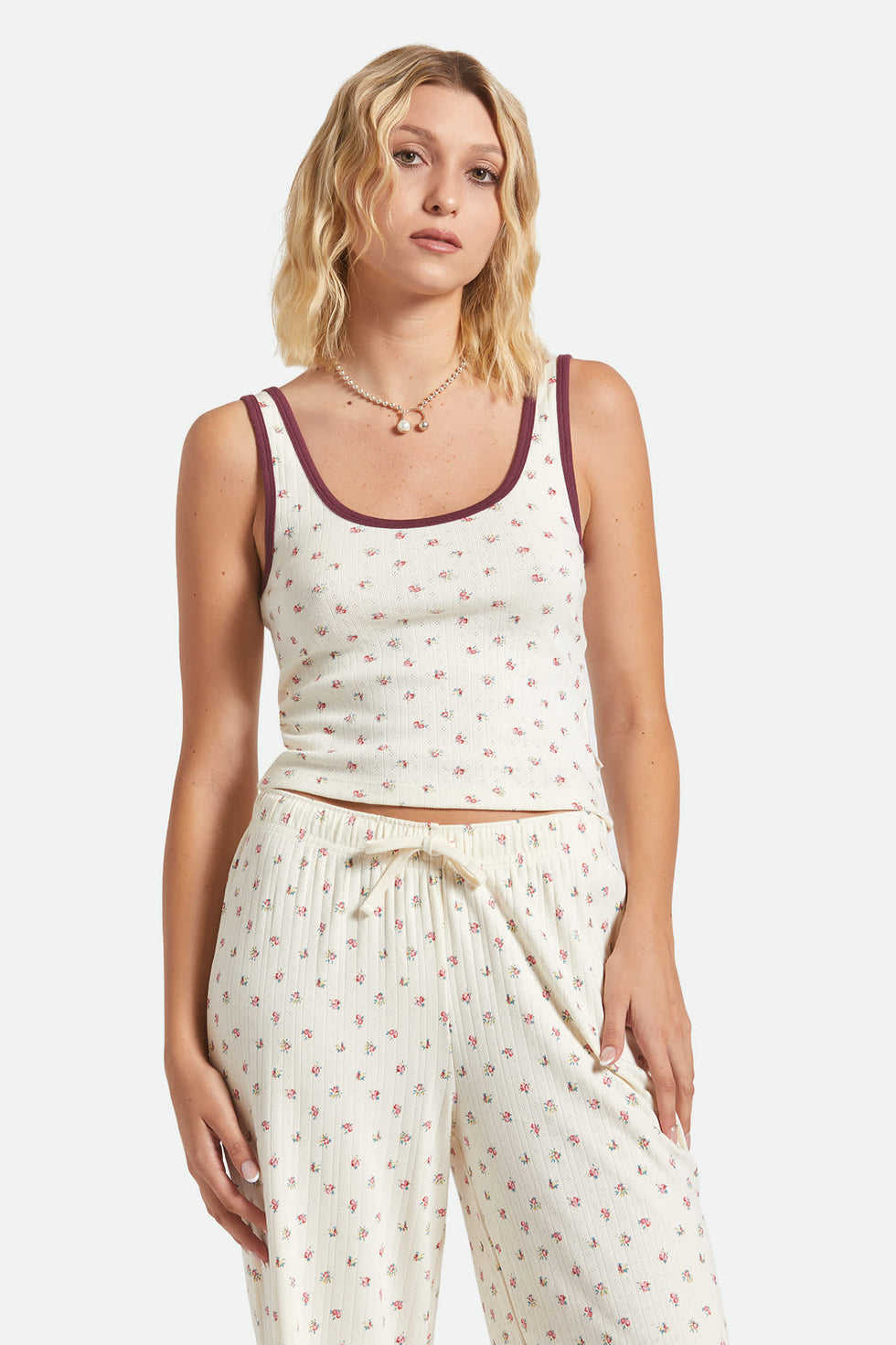 Brixton Off Duty A-Tank - Floral Pointelle - Sun Diego Boardshop