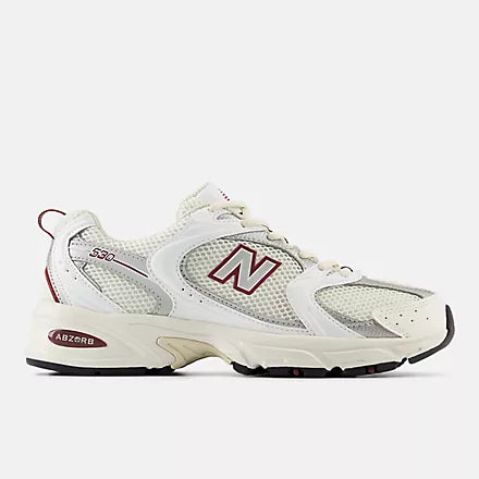 New Balance 530 - SEA SALT/WHITE/MERCURY RED/SILVER - Sun Diego Boardshop