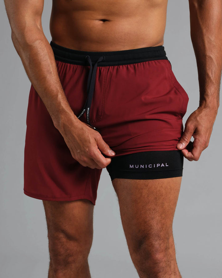 Municipal Daybreak Lined Shorts - CARDINAL BLACK - Sun Diego Boardshop