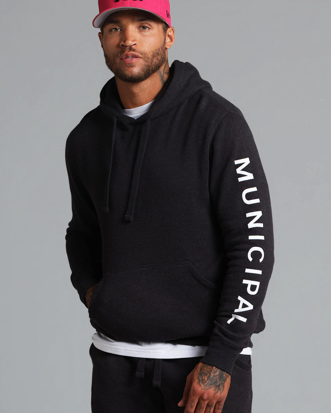 Municipal Gameday Hoodie - BLACK HEATHER/WHITE - Sun Diego Boardshop