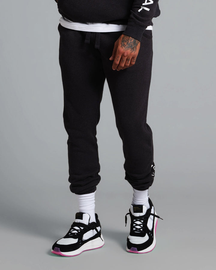 Municipal Gameday Sweatpants - BLACK HEATHER/WHITE - Sun Diego Boardshop