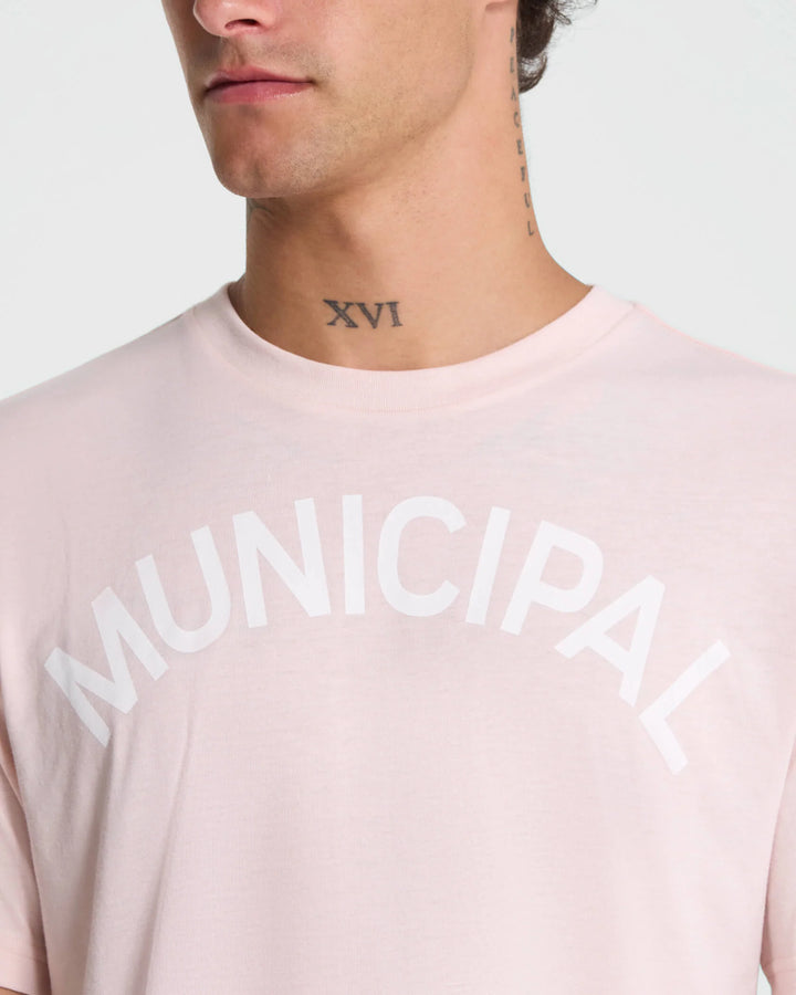 Municipal Men's M.OG-SuperBlend T-Shirt - Blush Heather/White