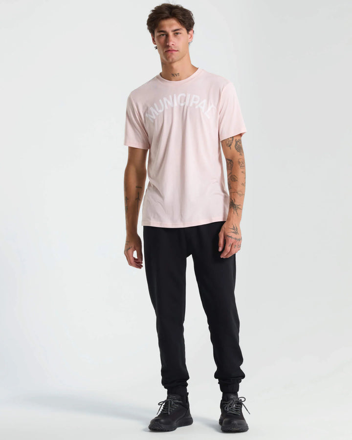 Municipal Men's M.OG-SuperBlend T-Shirt - Blush Heather/White