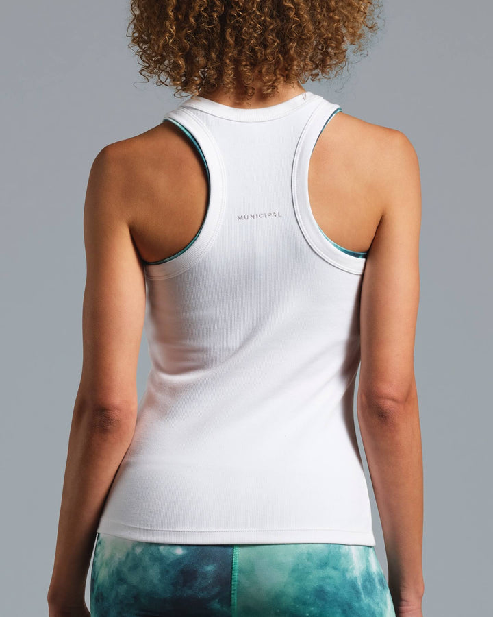 Municipal Women's Rib Knit Tank - WHITE - Sun Diego Boardshop