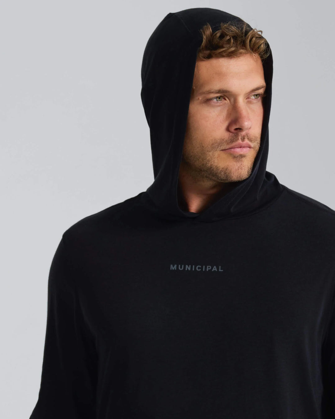 Municipal Men's Sport Utility LS Hooded T-Shirt - Black