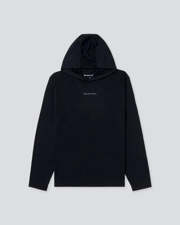 Municipal Men's Sport Utility LS Hooded T-Shirt - Black