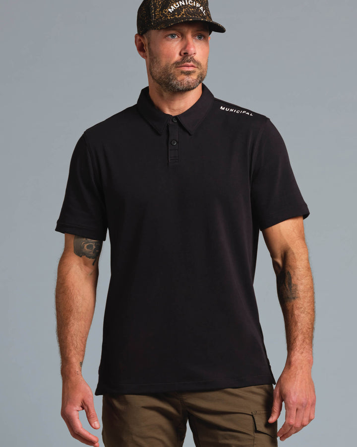 Municipal Sportcross Polo - BLACK - Sun Diego Boardshop