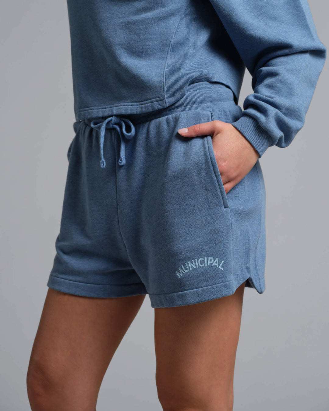 Municipal Women's Hang Back Fleece Shorts - DENIM - Sun Diego Boardshop