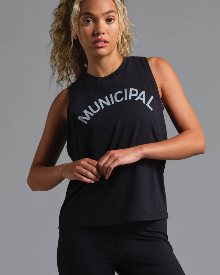 Municipal Women's Origin Tank - BLACK/WHITE - Sun Diego Boardshop