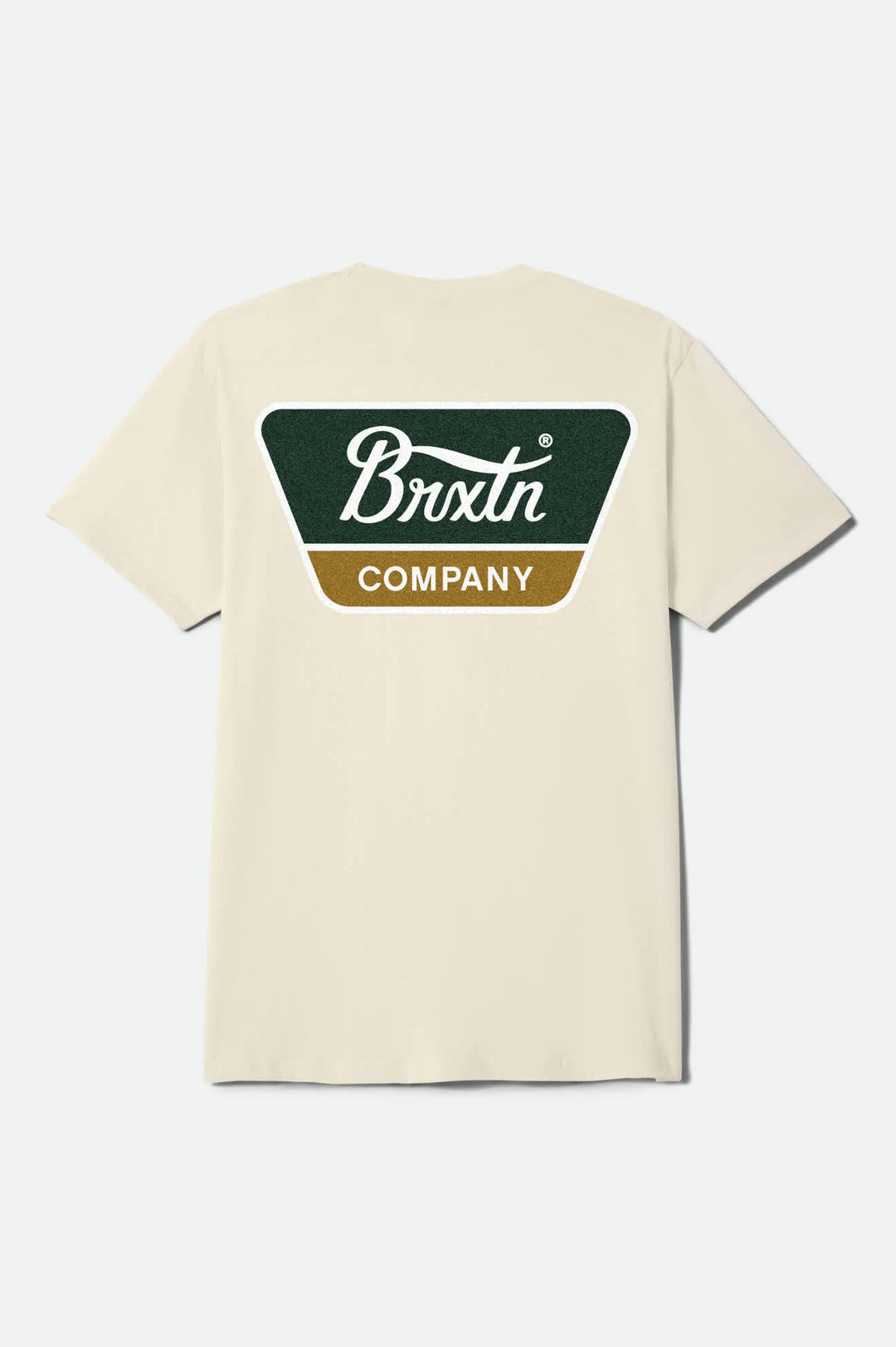 Brixton Linwood Standard T-Shirt - Cream/Dark Green/Metal Bronze - Sun Diego Boardshop