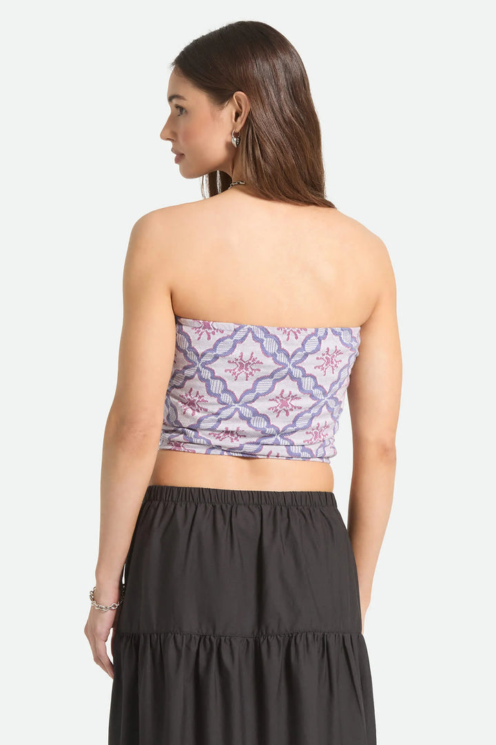 Brixton Women's Hot To Go Tube Top - Off White/Blue Tile - Sun Diego Boardshop