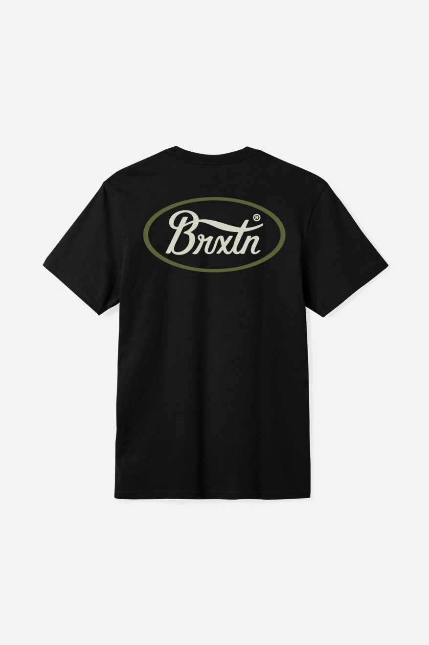 Brixton Parsons T-Shirt - Black/Bone/Sea Kelp - Sun Diego Boardshop